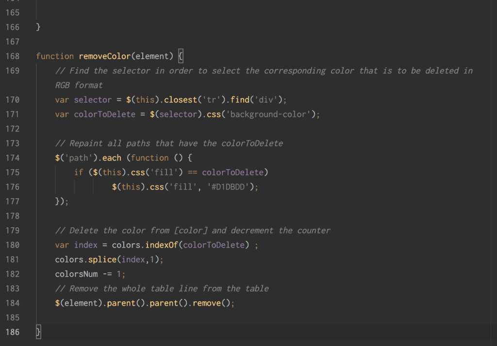 screenshot from the first version of MapChart's codebase